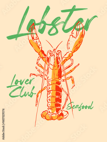 Lobster Lover Club Seafood Vector Design