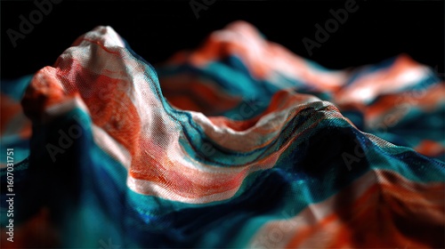 Mesmerizing abstract landscape with vibrant colors peaks