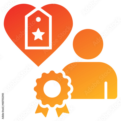 Brand Loyalty Glyph Gradient Icon