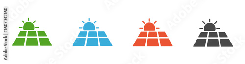 Solar panel icon. Solid vector icon.