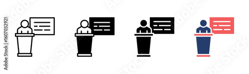 Stage Speaker icon sheet multiple style collection