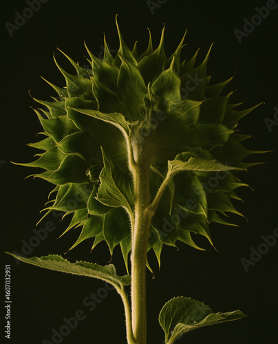 tournesol fleur  plante soleil vert nature design  perfection gros plan portrait 