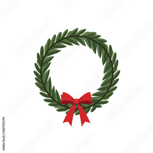 Elegant funeral wreath adorned with red ribbon, memorial tribute