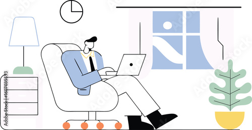 Remote Work: Business Professional Working from Home