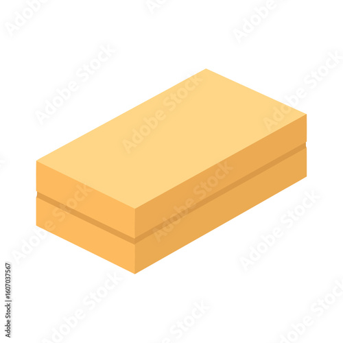 A closed yellow rectangular box with a separate lid, shown in a minimalist isometric style.