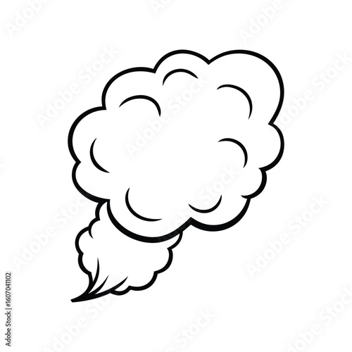 Vector Outline Illustration of Smoke Isolated on White Background