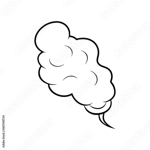 Vector Outline Illustration of Smoke Isolated on White Background