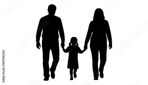 Silhouette of a family people.