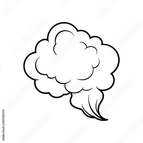 Vector Outline Illustration of Smoke Isolated on White Background