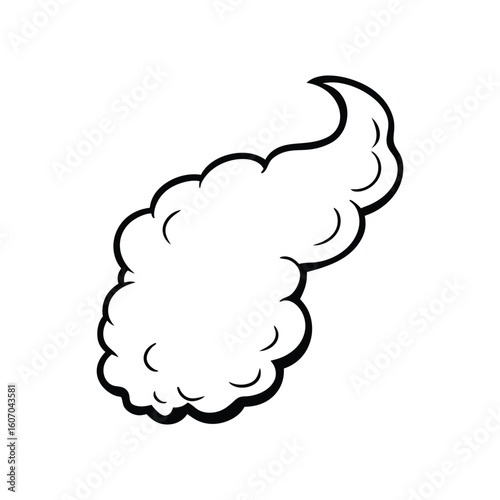 Vector Outline Illustration of Smoke Isolated on White Background