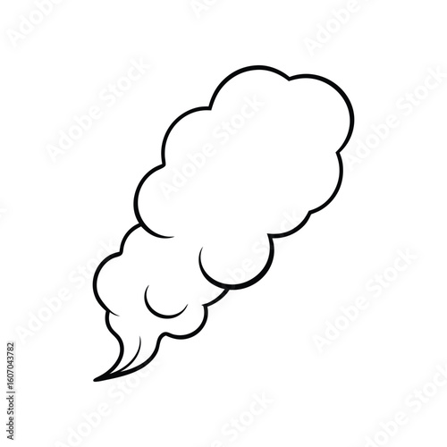 Vector Outline Illustration of Smoke Isolated on White Background