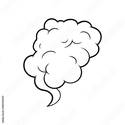 Vector Outline Illustration of Smoke Isolated on White Background