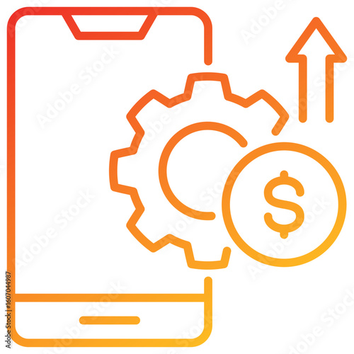 Monetization Line Gradient Icon