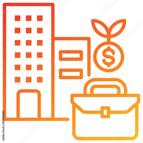Business Investment Line Gradient Icon