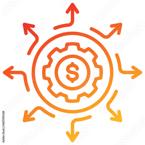 Diversification Line Gradient Icon