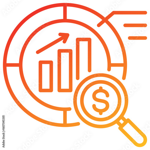 Market Penetration Line Gradient Icon