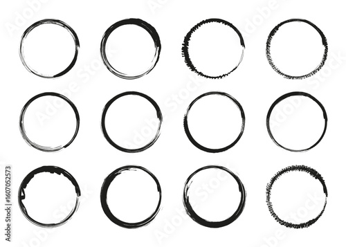 Set of old shabby stamps. Black grunge emblem templates with rough outer stroke. Distressed vintage stamp design. Vector illustration in retro grunge style.