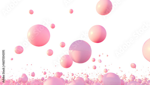 Pink bubbles rising against a black background