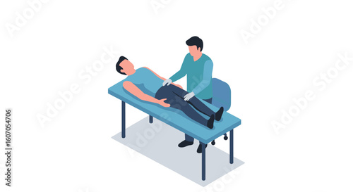 Isometric physiotherapy session with professional therapist in clinic