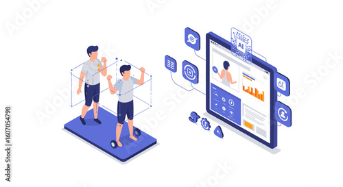 Augmented reality fitness interface with ai and data visualization