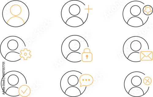 Minimal user interface icons set 
