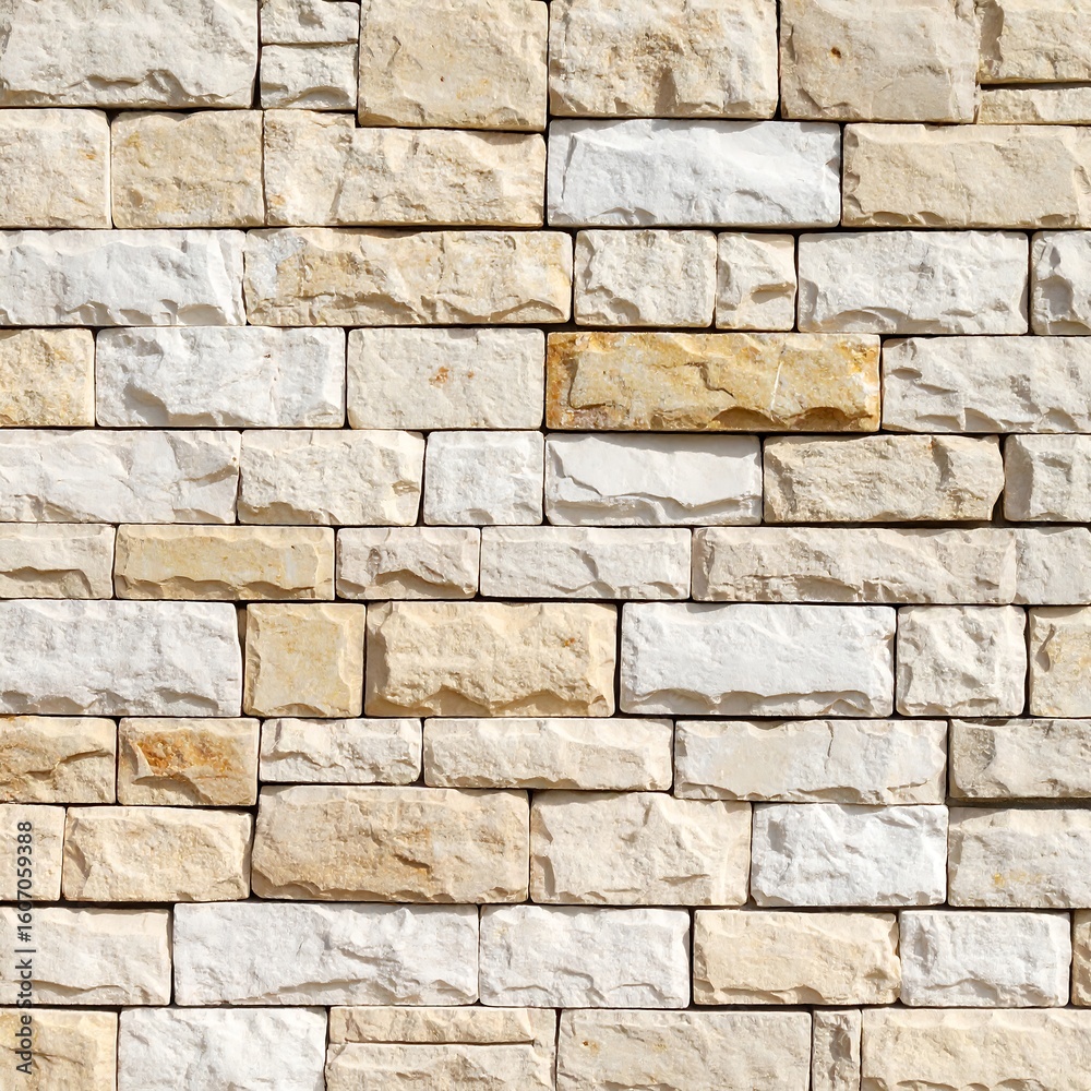 Fototapeta premium Beige and white stone wall texture (3)