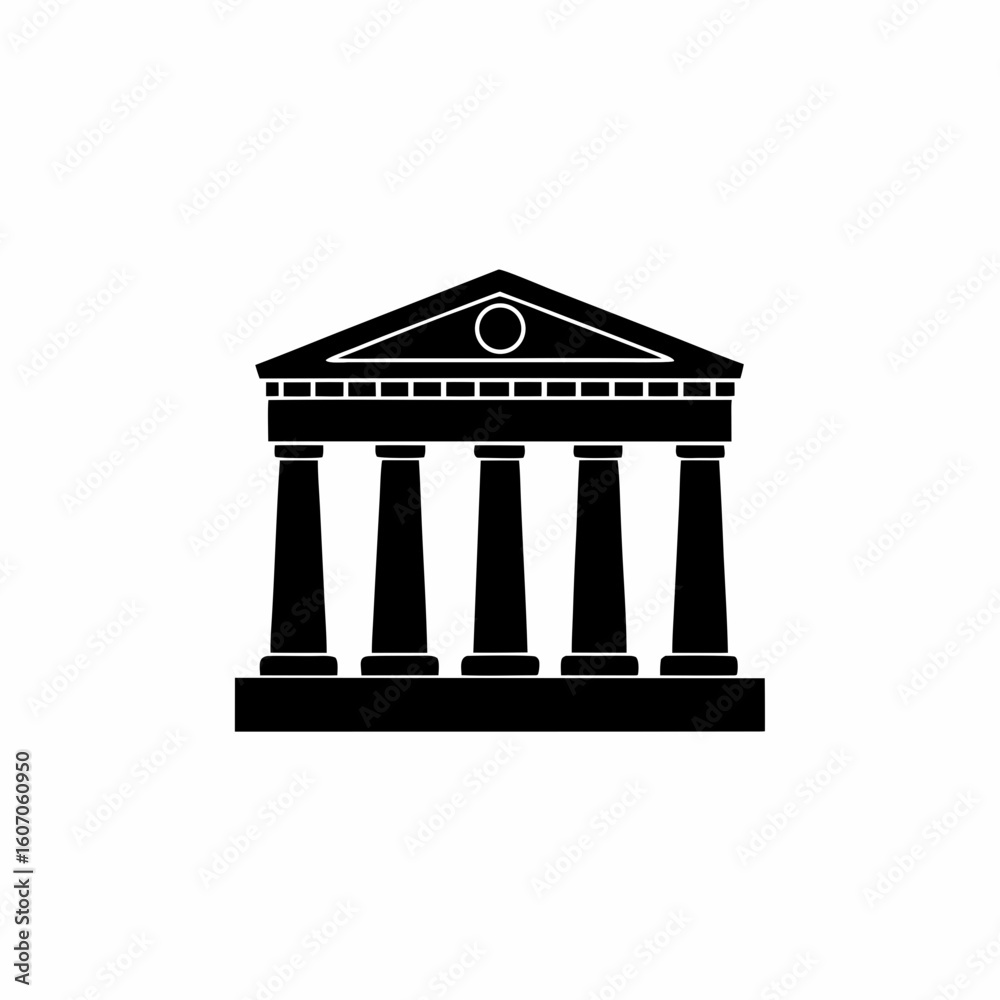 Fototapeta premium creative details Greek Temple Icon Vector Illustration