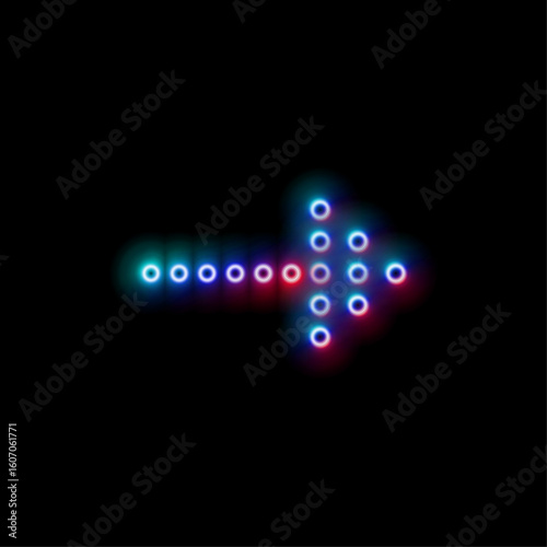 counter neon arrows approaching. Contradiction concept