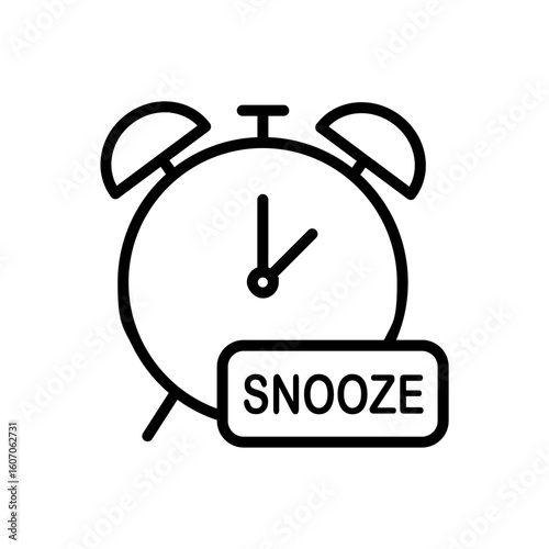 Alarm clock icon with snooze label