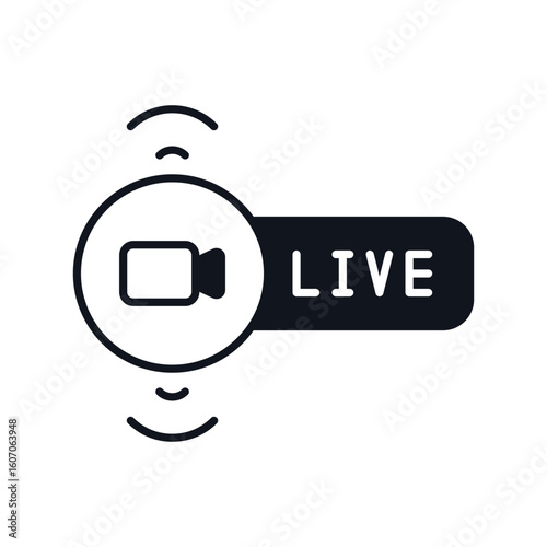 live glyph icon with white background vector stock illustration