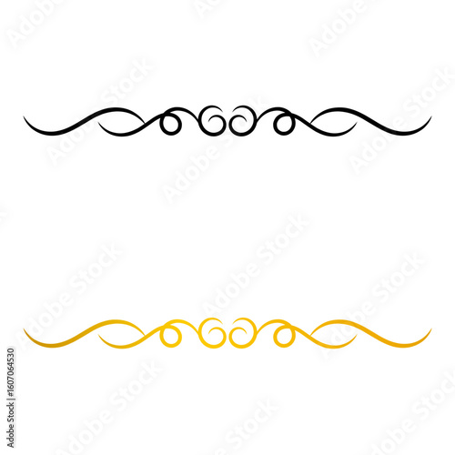 Elegant black and gold ornamental separators