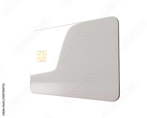 Blank White Credit Card Mockup with Chip Isolated for Design Presentation Payment Card Financial Tool on transparent background