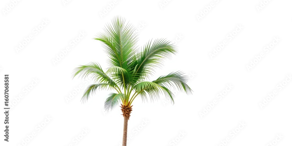 Fototapeta premium Isolated Palm Tree on Pure White Background for Design