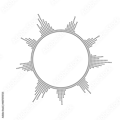 Circular audio wave. Vector round music equalizer, audion circle spectrum sign. Isolated radial spectrum design. Abstract radial radio and voice volume symbol