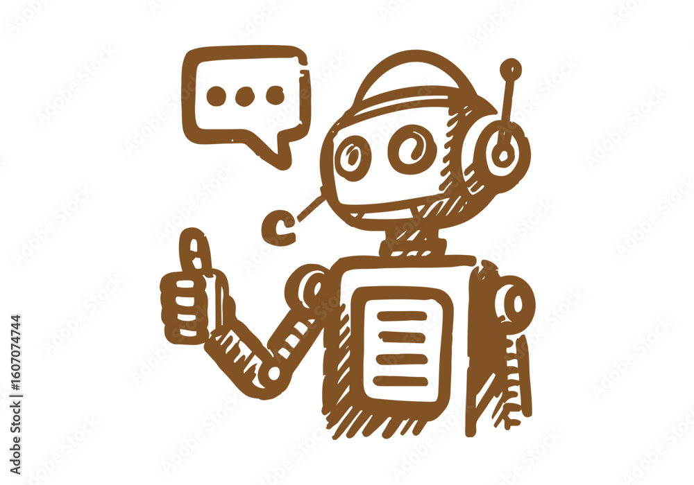Fototapeta premium Customer Service hand drawn doodle vector illustration
