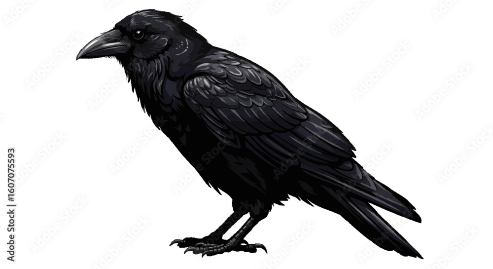 Fototapeta premium crow on white background
