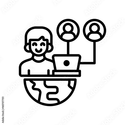 Outsourcing line icon