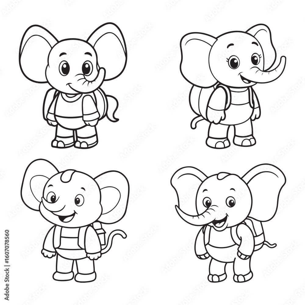 Obraz premium A drawing of a elephant line art illustration