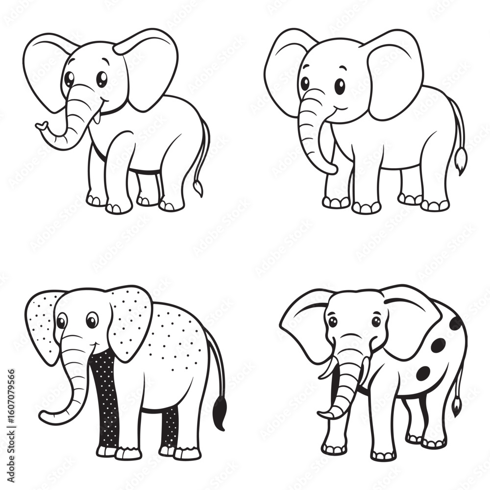 Fototapeta premium A drawing of a elephant line art illustration