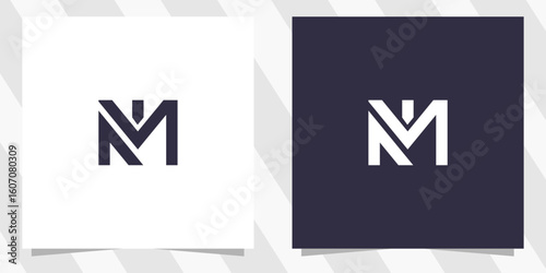 letter mn nm logo design vector