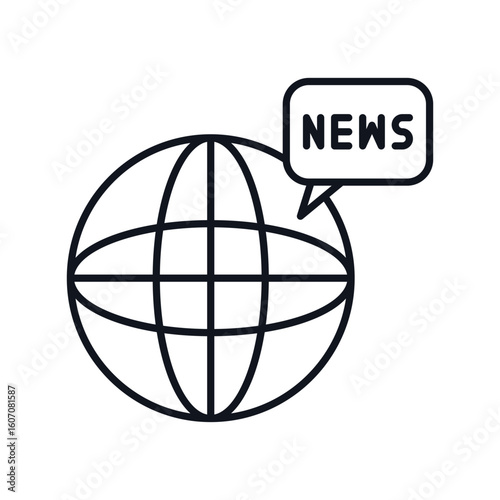 news line icon with white background vector stock illustration
