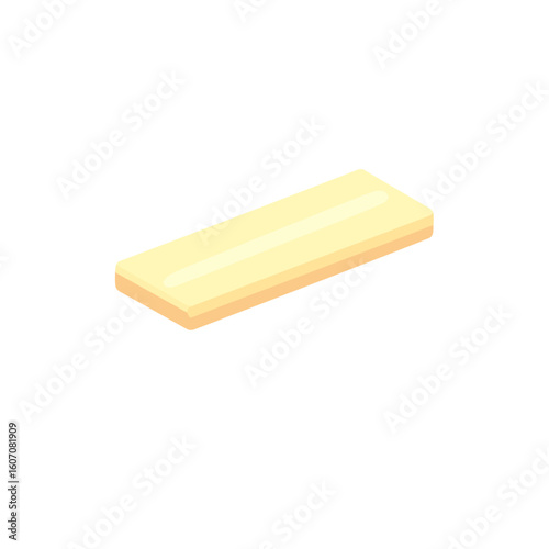 A single, unwrapped stick of pale yellow chewing gum in a clean, isometric illustration.