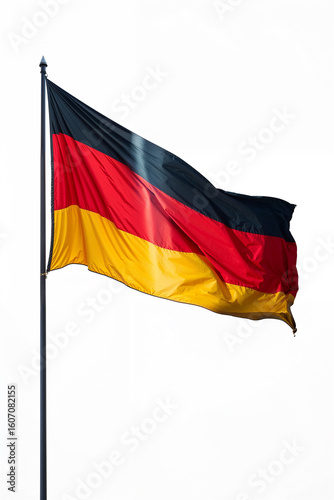 German Flag Waving on a Flagpole