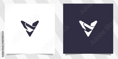 letter vn nv logo design vector
