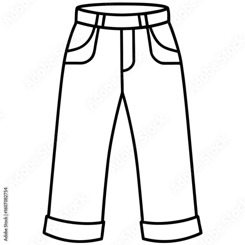 Pant Sketch – Minimal Art Vector
