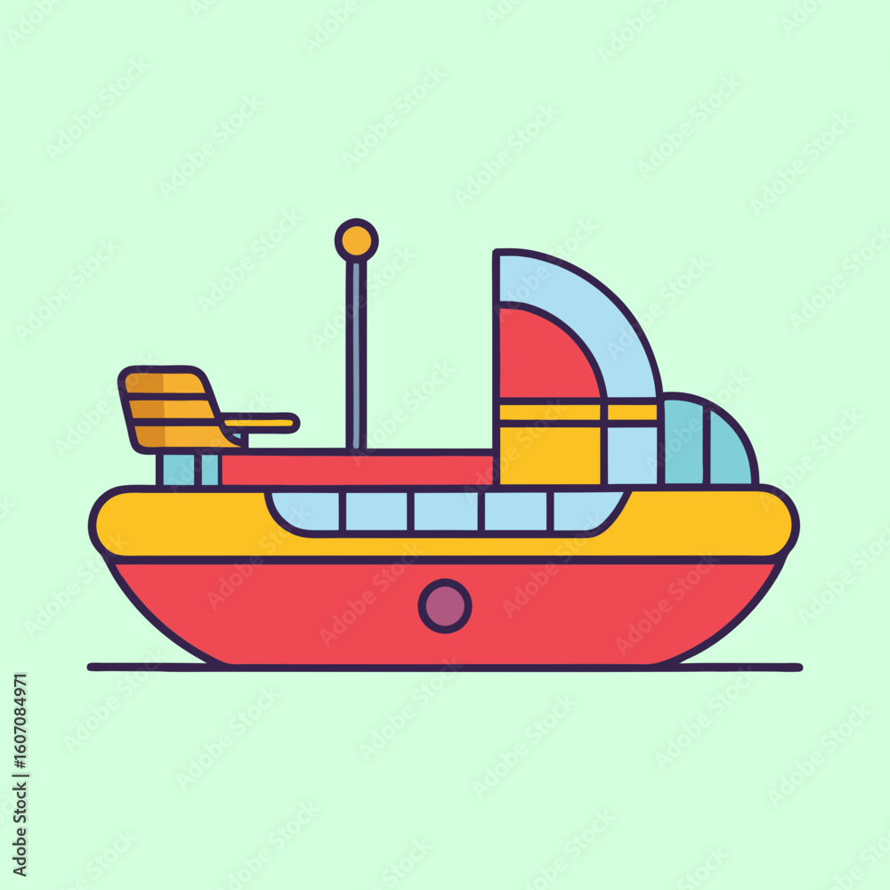 Naklejka premium vector illustration of a pedal boat