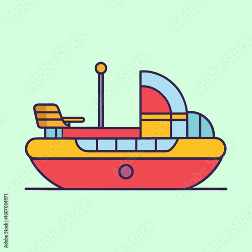 vector illustration of a pedal boat
