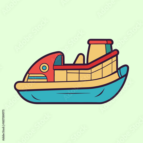 vector illustration of a pedal boat