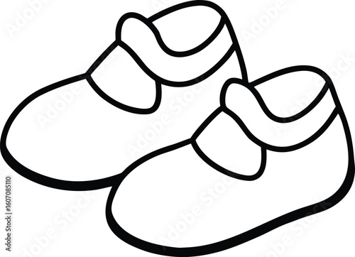 baby booties icon line art vector illustration on transparent background
