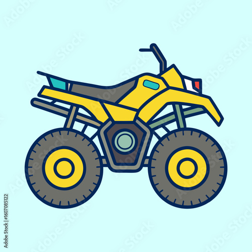 vector illustration of a quad bike